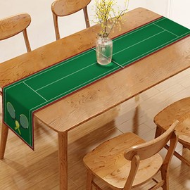 Vohado Tennis Court Table Runner for Tennis Themed Birthday Party Decoration Dining Room Kitchen Home Decor (13" x 90")