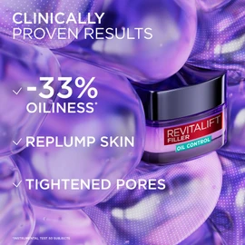 L'Oréal Paris Revitalift Filler 8H Oil Control Hyaluronic Gel Cream, Reduces Oiliness & Mattifies Skin, Gel-texture cream, Actively Regulate Sebum & Instantly Replumps Skin, 50ml