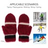 USB Heated Gloves Half Fingerless Flip Burgundy Double Sided Knit