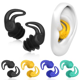 HIGAHY Waterproof Swimming Ear Plugs for Adults - 4 Pairs Reusable Silicone Swimming Ear Plugs for Women & Men, Keep Ear Water Out, Ear Plugs for Swimming, Showering, Bathing, Surfing, Water Sports