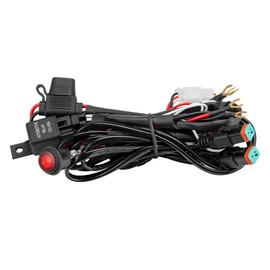 Lightfox 2 Way High Beam Wiring Harness w/DT 2-Pin Connectors for LED Light Bar