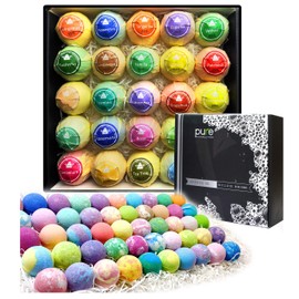Natural Bath Bombs Gift Set for Women and Men. 50 Essential Oil Bath Bombs with Organic & Moisturizing Pure Goodness.