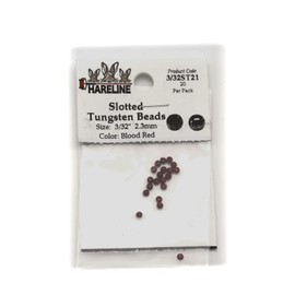 Hareline Slotted Tungsten Beads #21 3/32'' (2.38mm) Blood Red