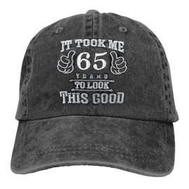 RNFENQS It Took Me 65 Years to Look This Good Embroidered Baseball Hat, 65th Birthday Gifts for Men Women Black