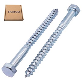 SKIR'CO (10 pcs) DIN 571 Zinc Plated Steel Hexagon Head Wood Screws M8 x 110 mm, Coach Screws, Hex Screw, Lag Bolts
