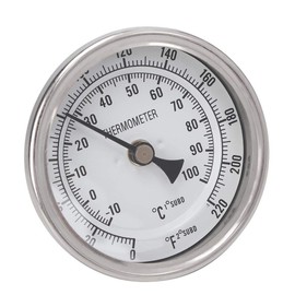 Termetro de esfera de metal, termetro de olla de rosca 12 NPT de acero inoxidable de alta precisi, termetro sin soldadura para uso en la cocina       