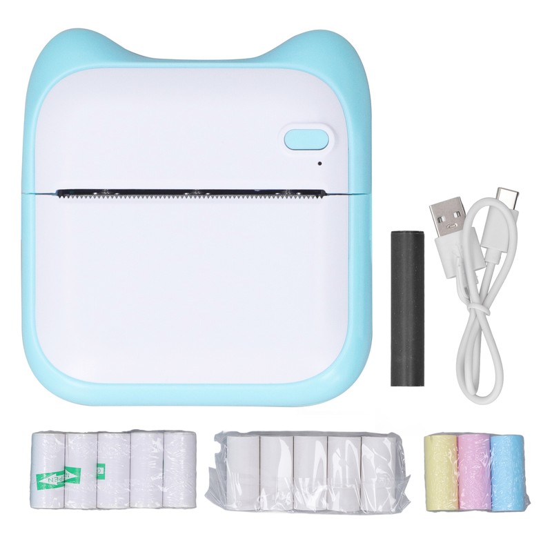 Pocket Thermal Printer with 5 Roll Paper Wireless HD Print