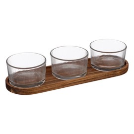 Secret de Gourmet Le Café Aperitifset 4-Piece Glass and Wood