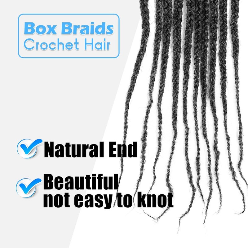 Salt and Pepper Short Box Braid Crochet Hair for Black