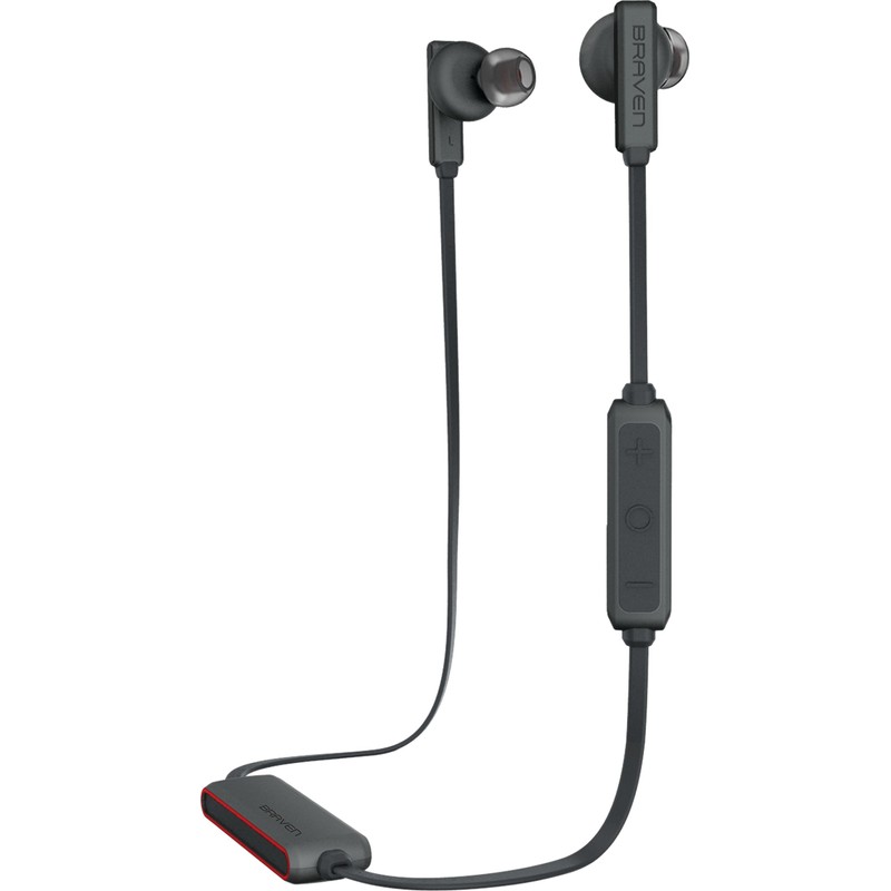Braven Flye Sport Bluetooth Earbuds - Grey / Red