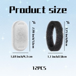 Cat Water Fountain Filters, Filter 6 Filters + 6 Sponges for Cat Water Fountain, Replacement Filters and Other Pet Fountains, Ensures Clean and Safe Drinking Water for Cats