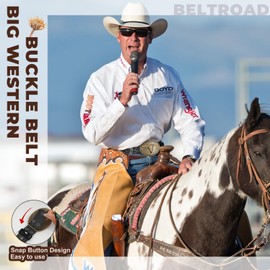 BELTROAD Western Leather Belt for Men Women Cowgirl Cowboy Western Longhorn Bull Buckle Belt for Jeans Christmas Gifts Belts, Copper Bull/Foliage Black, for Wasit 45"-48"