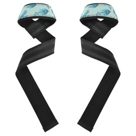 Muñequeras simples de 26 pulgadas, con fondo de color turquesa, antideslizantes, par de correas de gimnasio para levantamiento de pesas, culturismo, levantamiento de potencia, entrenamiento de fuerza
