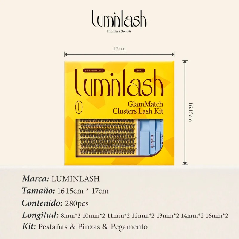 Luminlash Kit De Extensiones De Pestañas 8-16mm 280pcs 30d 40d