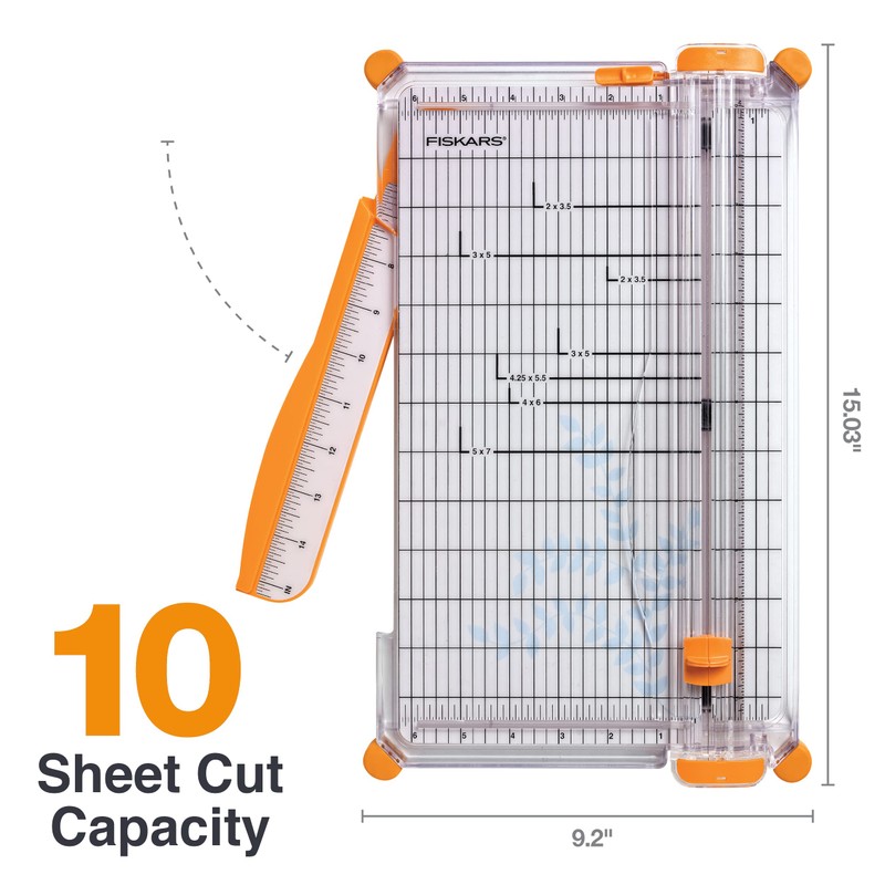 Fiskars Precision Paper Trimmer, Easy, Safe and Accurate for Crafts,