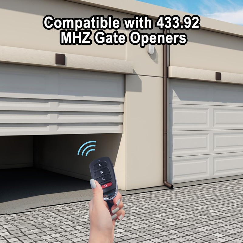 433MHZ Cloning Remote Control Keychain,Universal Garage Door Opener Remote Garage