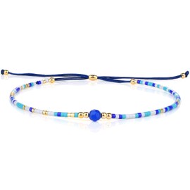 Kelitch crystal gemstone mix beads friendship bracelet charm adjustable bracelet new jewellery, Silver Plated, Colour 3