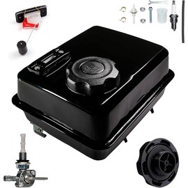 4L Gas Fuel Tank W/ Fuel Gauge & Petcock for Predator 212 Hemi Engine, Coleman CT200U BT200X 196cc Mini bike, Baja Massimo warrior MB200, 200cc Go kart Parts, Honda GX160 GX200 Motor