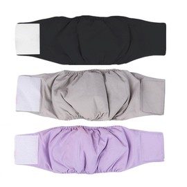 Amaliy Washable Dog Nappies (Pack of 3) - Male Dog Nappies Dog Belly Band (S(Waist 32-42 cm)