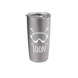 Loon Mountain Rustic Ski Snow Sking Skier Winter Goggles Stainless Steel Insulated Tumbler