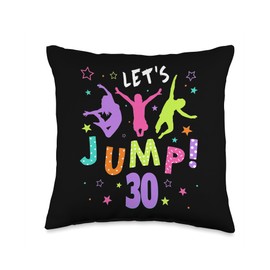 Trampoline Bounce 30th Birthday Party Outfit Outdoor Party Throw Pillow, 16x16, Multicolor