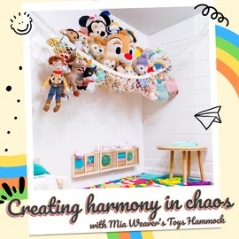 Mia Weaver Stuffed Animal Hammock for Plushie Toys | Corner Hanging Storage Net for Organizing Your Teddy and Stuffy Collection | (Mesh 2 Packs, Buttercup Yellow)