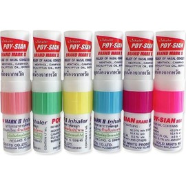 POY-SIAN Mark II Menthol Aromatherapy Nasal Inhaler, Natural Herbal Remedy with Cooling Essential Oils Poysian (Pack of 6)
