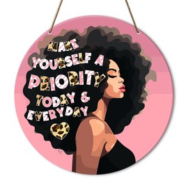 Black Women Wall Decor, Self Love Positive Affirmations Wall Decor Black Women, African Afro American Inspirational Wall Decor, Melanin Self Love Gifts for Black Women Queen Girls, Make Yourself