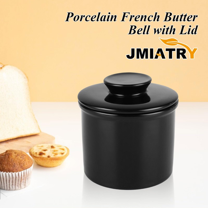 JMIATRY Butter Keeper Crock, Ceramic Butter Container for Fresh Spreadable