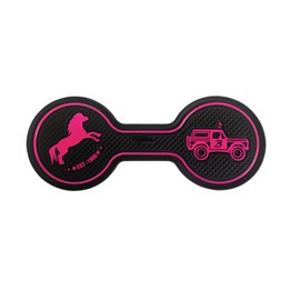 LSAUTO Car Cup Holder Coaster Compatible with Ford Bronco Offroad 2021-2025, Silicone Car Decorative Water Coaser, Bronco Car Accessories (Pink)