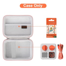 Canboc Carrying Case Compatible with Yoto Mini (2024 Edition) Kids Bluetooth Travel Audio & Music Player, Mesh Pocket fit Audiobook Cards, Kids Music Player Storage Bag, Rose Gold (Case Only)