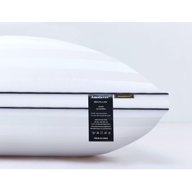 Amolavet Hotel Collection Queen Pillows Set of 2 Medium Firm 20x28 Inche White Embossing Hotel Pillows Filled with Down Alternative Super Fluffy Queen Pillows 2 Pack Side Sleeper Pillows for Adults