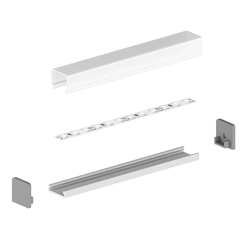 LED Profile in Silver P4-3 100 cm without Cover for
