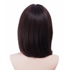 Rugelyss Dark Brown Short Straight Bob Wig with Bangs 12