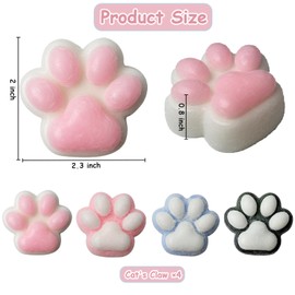 4Pcs Taba Squishy, Cat Paw Squishy Toys, fufu squishy,Anxiety Relief Stress Toys Squeeze Sensory Toy, Fidget Toys Gifts for Cat lovers, Kids, Teenage and Adults(4 colors)