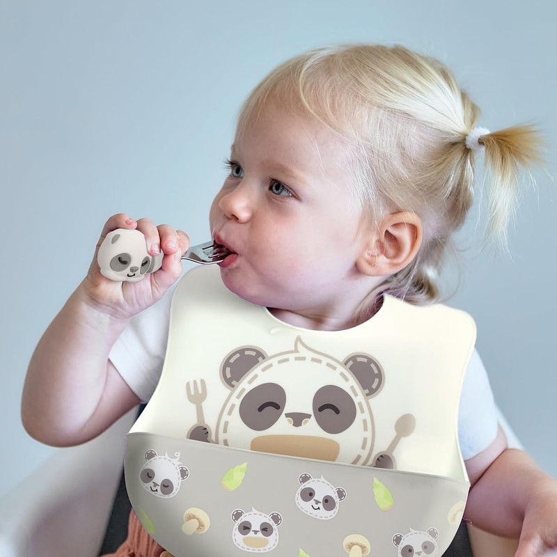 palm grasp spoon & fork panda