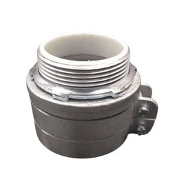 COREX 2 1/2" Flex Straight Connector, Squeeze Type, Malleable Iron, Insulated Throat