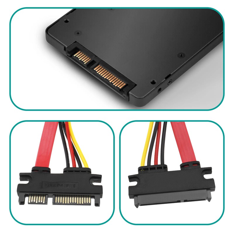 Create idea 2PCS 7+15 22 Pin SATA Male to Female