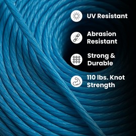 Ag-Rite Baling Twine, Poly Propylene 110 Pound Knot Strength and 20,000 Foot Length, Single Spool, Crop Baling, Commercial Bundling (Blue)