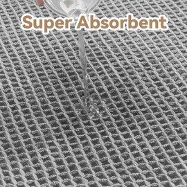 SIXHOME Bath Mat Waffle Super Absorbent Non Slip Bath Ultra Soft Mats for Bathroom Washable Bathroom Rugs with Tassels Rubber Backed Bathroom Mats Lightgrey 50 * 150cm