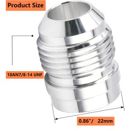 10AN Male Weld on Bung Fitting ，Fuel Oil Weld In Fitting,thread aluminum weld fitting For Fuel Oil Hose Tank Aluminum, Pack of 2