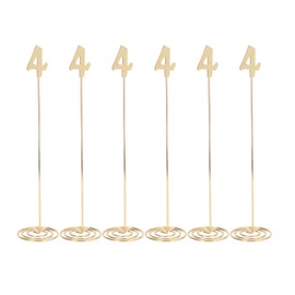 Metal Table Number Electroplated Iron Tall Table Number with Holder Base for Wedding Reception Banquet Birthday Party Decor Number 4