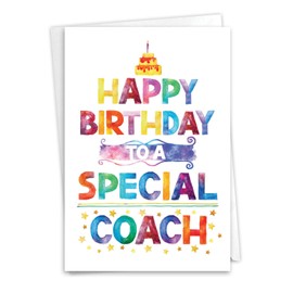 NobleWorks Birthday Greeting Card (Coach) with 5 x 7 Inch Envelope (1 Card) Bday Special Coach C10679BDG