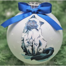 C031 Hand-made Christmas Ornament cat kitten - Himalayan - blue point (blue)