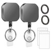 Mtxorvix 2 Pack Metal Heavy Duty Retractable Badge Holders Reel