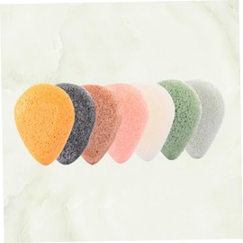 Outanaya 7Pcs Natural Konjac Face Puff Sponges Gentle Makeup Removal Cleansing Vegan Biodegradable Suitable for Sensitive Skin for Daily Skincare Routine