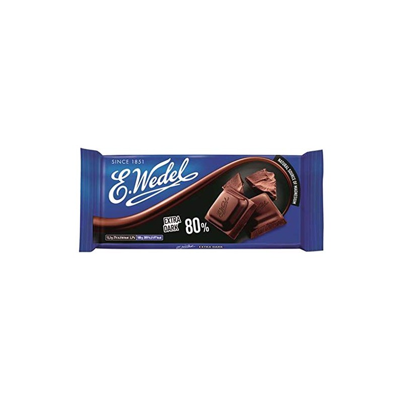 E. Wedel Dark Chocolate 80% Cocoa, 80g/ 3.5 ounce (Pack