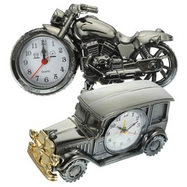 iplusmile Vintage Motorbike Car Alarm Clock Digital Desk Clock Radio Alarm Novelty Home Decor