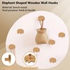 MOROBOR Elephant Shaped Wooden Knobs, 6pcs Single Hole Beech Wood