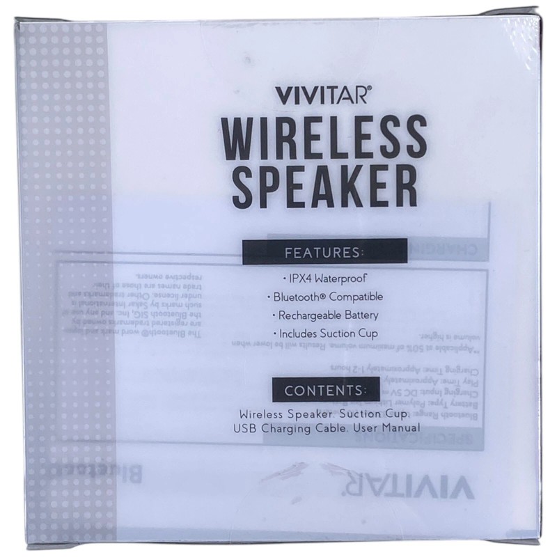 Vivitar Waterproof Wireless Bluetooth Speaker Snail IPX4 Rechargable NEW IN